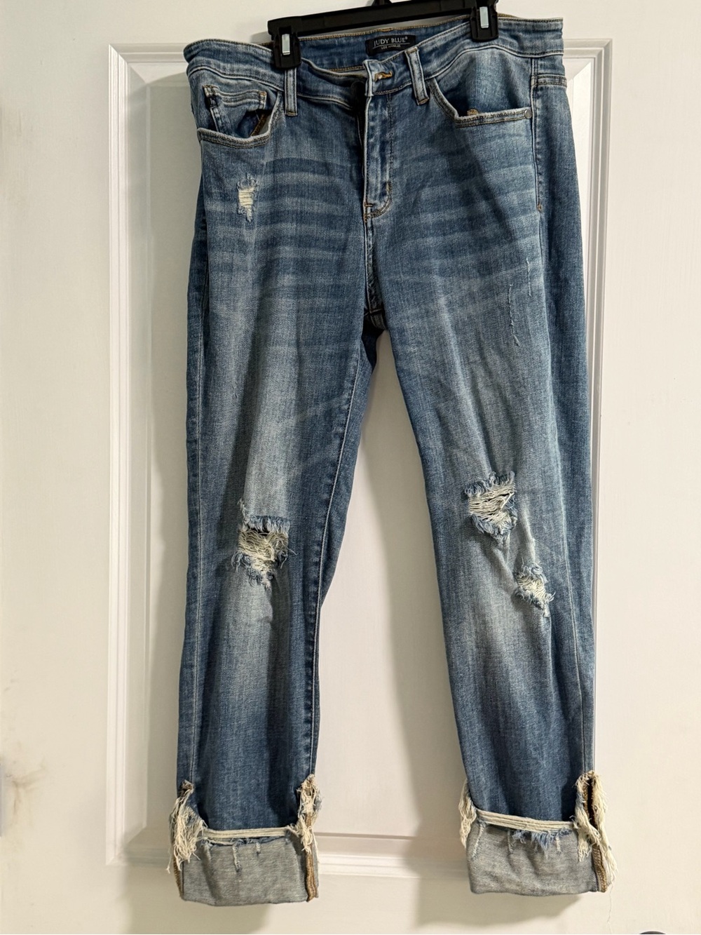 Judy Blue Medium Wash Distressed Boyfriend Jeans